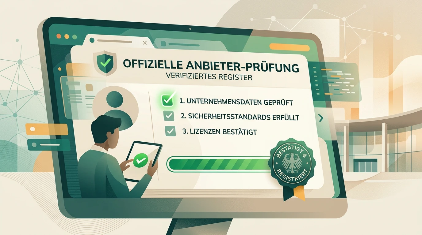 Ruhige Darstellung einer amtlichen Whitelist-Prüfung auf einem Bildschirm